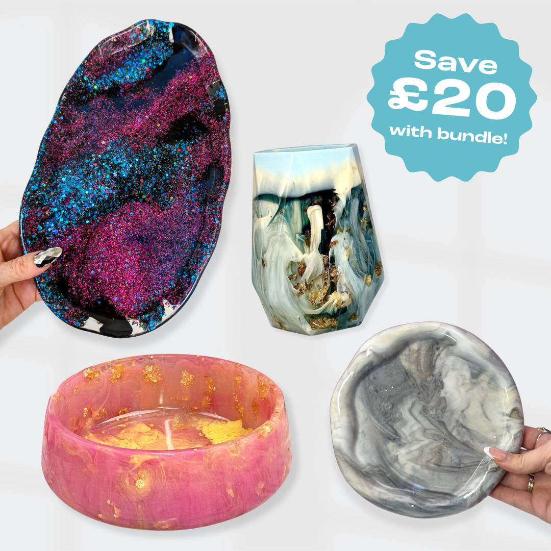 Mould Starter Bundle (4 Moulds) | Reusable & Easy Demould | Silicone Resin Moulds | Resin Art Supplies | Mouldd