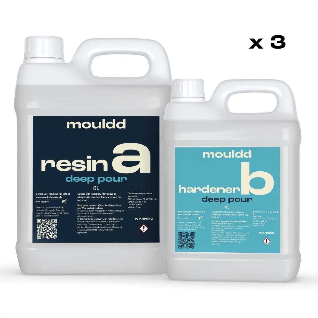 Deep Pour Resin Subscription 36L | Pours Up to 100mm | River Table Epoxy Resin | Resin Refill Delivery | Mouldd