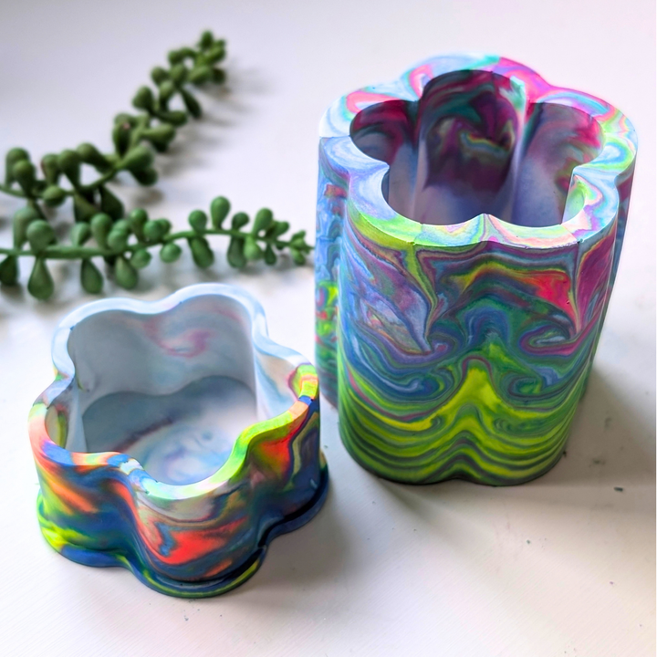 Two Bubble Flower Pot Moulds