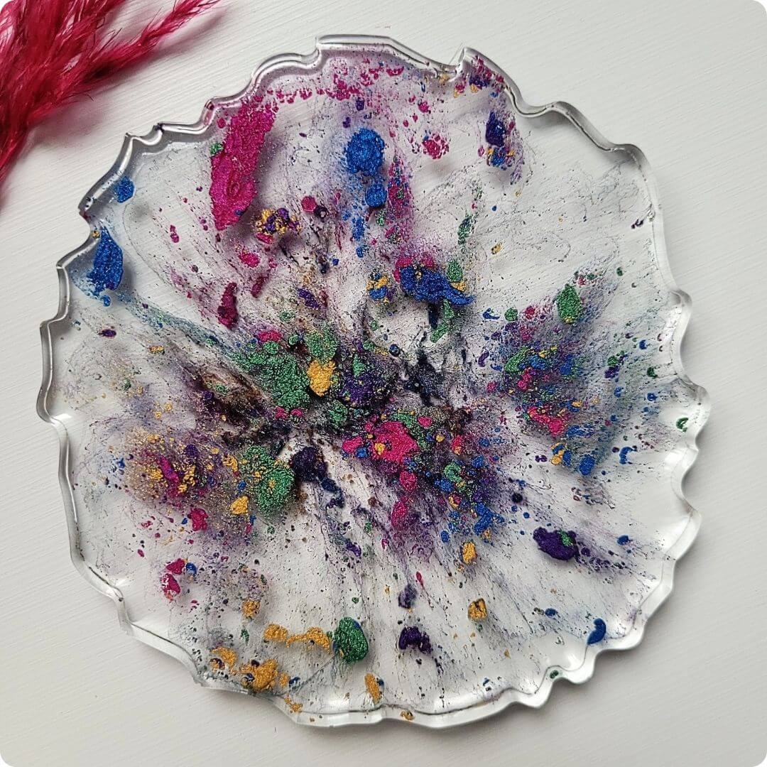 epoxy resin splatter coaster