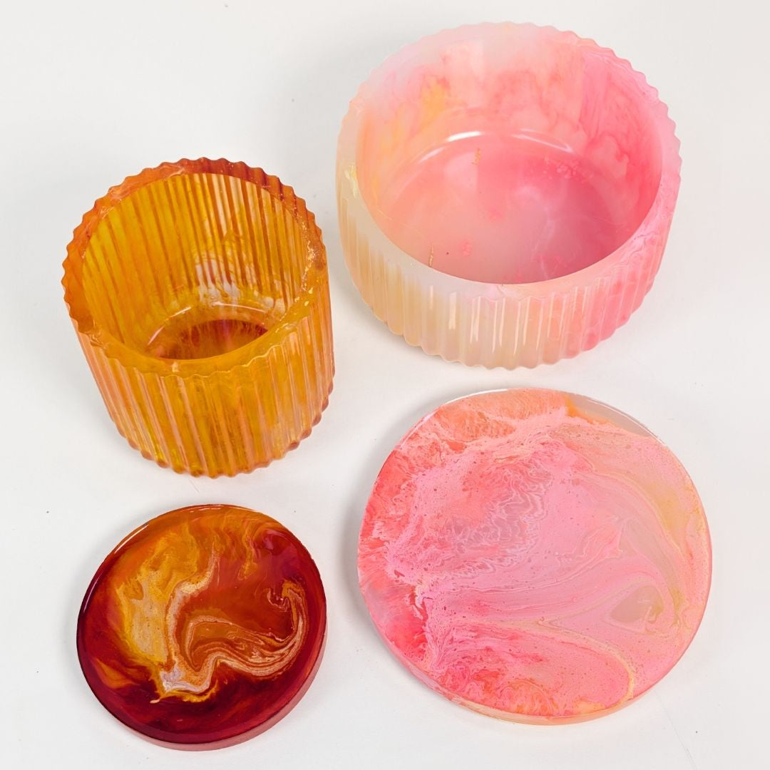 Two Striped Pot Moulds