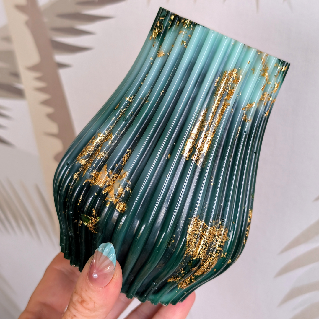 Striped Vase Mould | Reusable & Easy Demould | Silicone Resin Mould | Home Decor Mould | Mouldd
