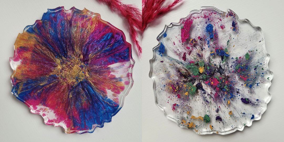 resin multicoloured coasters